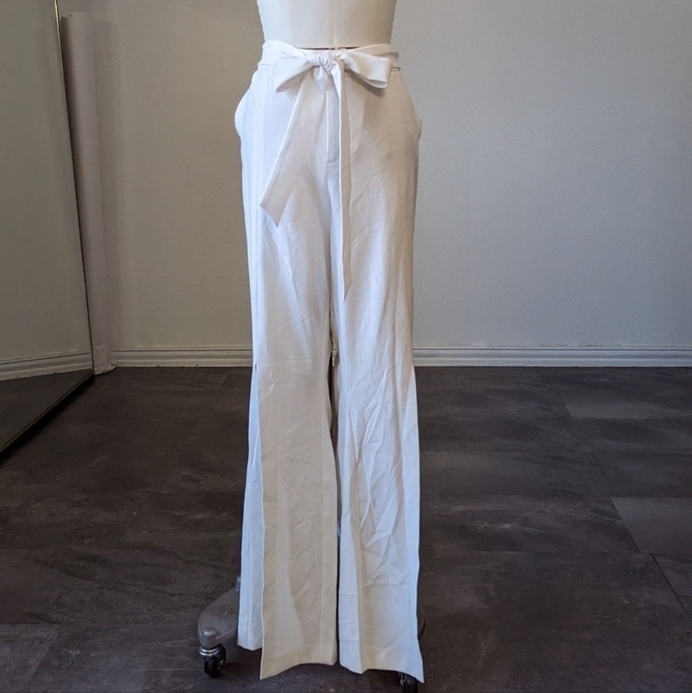 NEW Eloquii Slit Front Flare Leg Trouser Pant Soft White 20 business casual chic